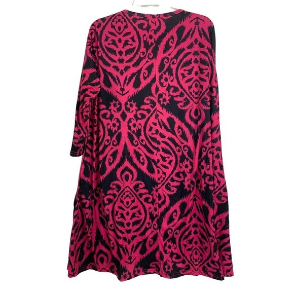 Women’s Pink & Black Long Sleeve Dress - Picture 2 of 6